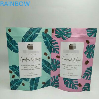 Ganz eigenhändig geschriebe Plastikteebeutel, die Kaffee Eco-Nahrungsmitteltasche mit einem Seitenklaren verpacken