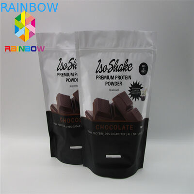 Recyclebare Plastikbeutel, die Aluminiumfolie-Tee-Nahrungsmitteltasche mit Reißverschluss für Protein-Pulver verpacken
