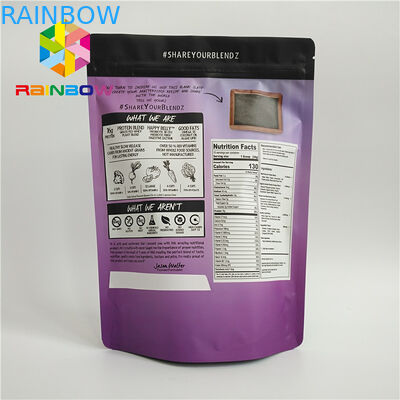 Recyclebare Plastikbeutel, die Aluminiumfolie-Tee-Nahrungsmitteltasche mit Reißverschluss für Protein-Pulver verpacken