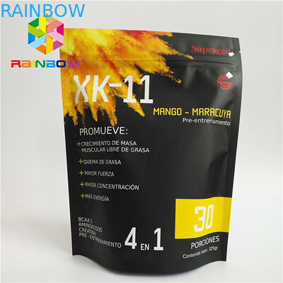 Recyclebare Plastikbeutel, die Aluminiumfolie-Tee-Nahrungsmitteltasche mit Reißverschluss für Protein-Pulver verpacken