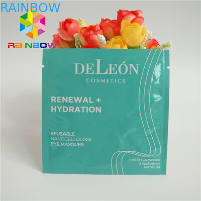 Drei die versiegelte, welche Seite Taschen mit Reißverschluss druckte, lamellierten Aluminiumfolie-Gesichtsaugen-Maske