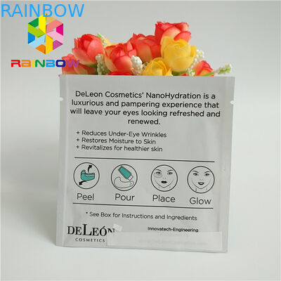 Drei die versiegelte, welche Seite Taschen mit Reißverschluss druckte, lamellierten Aluminiumfolie-Gesichtsaugen-Maske