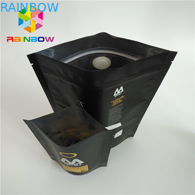 Stehen Sie oben das Plastikbeutel-Verpacken, das einer Weisen-Ventil-Kaffee-Tasche mit Reißverschluss gedruckt wird