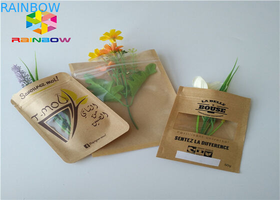 Kraftpapier kundengebundene Feuchtigkeits-Sperre Papiertüte-Aluminiumfolie-Plastik mit Reißverschluss