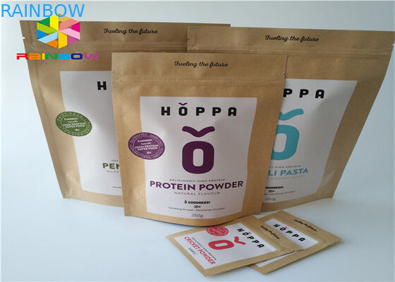 Kraftpapier kundengebundene Feuchtigkeits-Sperre Papiertüte-Aluminiumfolie-Plastik mit Reißverschluss