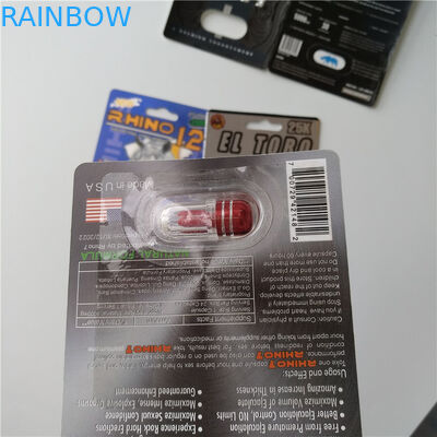 Blisterpackung der Karten-3D, die kundenspezifischen Sex-Pillen-Satz Jaguars 30000 des Drucksache-Karten-Nashorn-7 verpackt