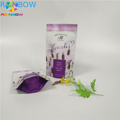 Kundenspezifischer Mattdruckfolien-Beutel, der flache Unterseiten-Körperpeelings-Tasche mit Reißverschluss verpackt