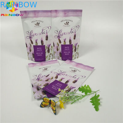 Kundenspezifischer Mattdruckfolien-Beutel, der flache Unterseiten-Körperpeelings-Tasche mit Reißverschluss verpackt