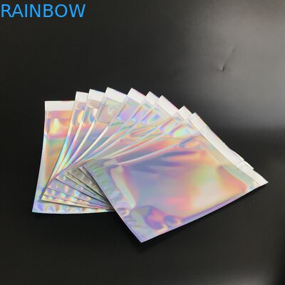 Wasserdichter glänzender Regenbogen-metallische Aluminiumfolie sackt ganz eigenhändig geschrieben Werbungs-Schmuck Pac ein