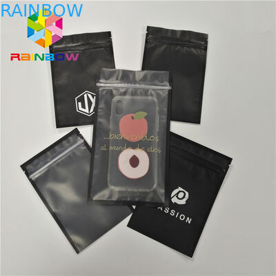 Gewohnheit druckte Plastiktasche der Seitendichtungs-drei für Telefon Shell, das mit Reißverschluss-und des freien Raumes Front verpackt