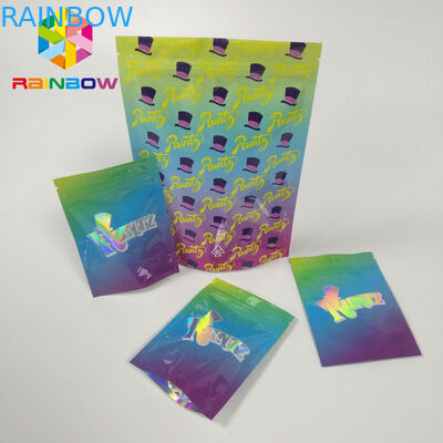 Feuchtigkeitsfest stehen Sie oben Laser-Hologramm-Zipverschluß der Reißverschluss-Beutels-RUNTZ bunten Plastik