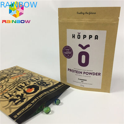 Wiederversiegelbarer kundengebundener Papiertüte-Selbst stehen oben Imbiss-natürlichen Kraftpapier-Beutel