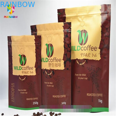 Wiederversiegelbare Aluminiumfolie stehen oben Reißverschluss-Beutel, Drucktaschen mit Reißverschluss mit Ventil