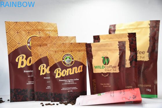 Wiederversiegelbare Aluminiumfolie stehen oben Reißverschluss-Beutel, Drucktaschen mit Reißverschluss mit Ventil