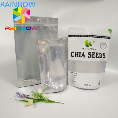 Großhandelsnahrungsmittelgrad-Aluminiumfolie stehen oben Tasche mit Reißverschluss mit klarem Vorderfenster für Samen/das Trockenfrüchte-Verpacken