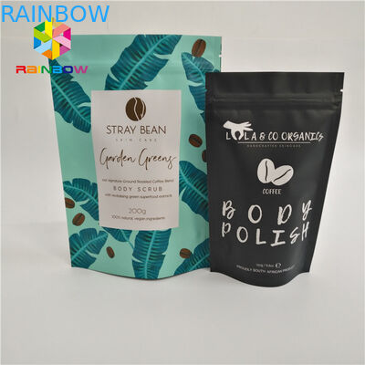 Plastiktaschen stehen oben Reißverschlussbeuteldas gewohnheit Druck- Taschenkaffee-Nahrung-runtz, das matte glatte Feuchtigkeit verpackt