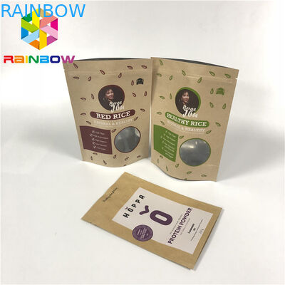 Doypack lamellierte Aluminiumfolie-Zipkraftpapier-Beutel für Verpackenreis-Körperpeeling