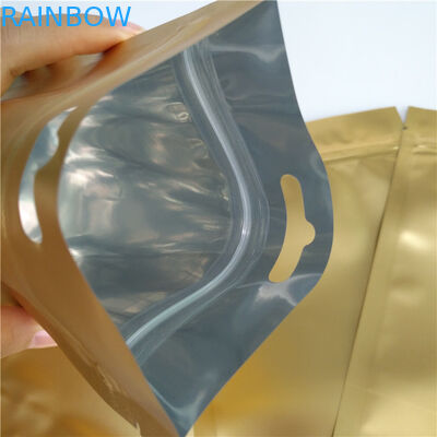 Spitzenreißverschluß stehen oben Beutel lamelliertes Material mit Euro-/rundem hängendem Loch