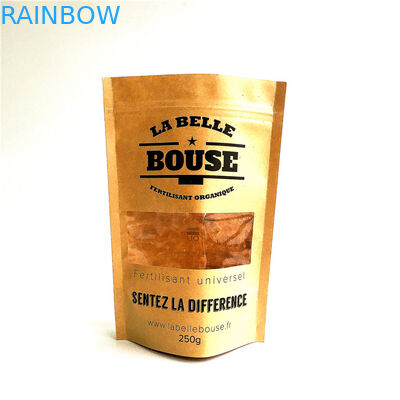 Recyclebarer kundengebundener Papiertüte-natürlicher Zipverschluß stehen oben Beutel mit Fenster