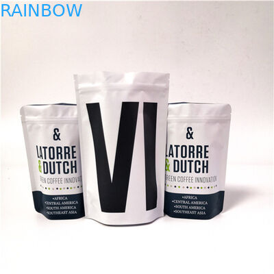 Die weißer Kaffee-Taschen-Plastikmattbeutel, die Aluminiumfolie verpacken, heilen Dichtungs-Beutel