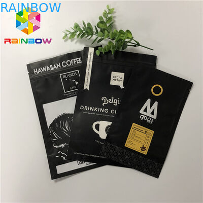 Matt schwärzen Aluminiumfolie 200g stehen oben Beutel-Zipverschluss-Kaffee-Taschen-Gravüren-Drucken