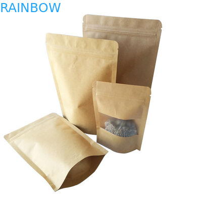 Wiederverwendbare Imbiss-Taschen-Verpackengewohnheit druckte Kraftpapier-Nahrung stehen oben bescheinigten Beutel SGS