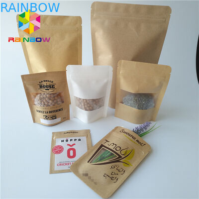 Wiederverwendbare Imbiss-Taschen-Verpackengewohnheit druckte Kraftpapier-Nahrung stehen oben bescheinigten Beutel SGS