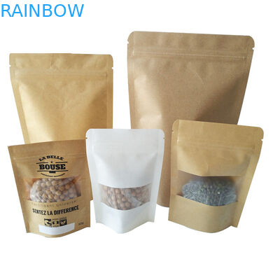 Wiederverwendbare Imbiss-Taschen-Verpackengewohnheit druckte Kraftpapier-Nahrung stehen oben bescheinigten Beutel SGS
