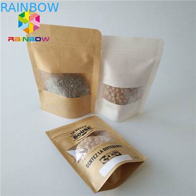 Stehen Sie oben Plastikbeutel des Snack-Food-den Verpackentaschen-Zipverschluss-freien Raumes, der mit Fenster transparent ist