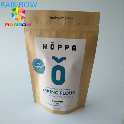 Gewohnheit druckte Nahrung mit Reißverschluss stehen oben Beutel-Verpackungs-Taschen-Kraftpapier-Lech-Oberfläche