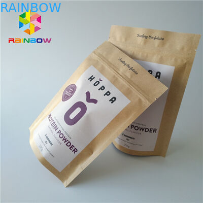 Gewohnheit druckte Nahrung mit Reißverschluss stehen oben Beutel-Verpackungs-Taschen-Kraftpapier-Lech-Oberfläche