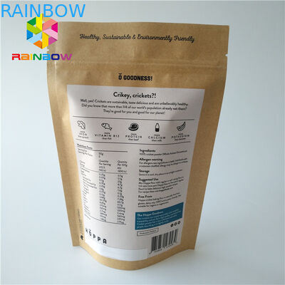 Gewohnheit druckte Nahrung mit Reißverschluss stehen oben Beutel-Verpackungs-Taschen-Kraftpapier-Lech-Oberfläche