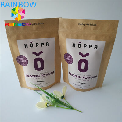 Gewohnheit druckte Nahrung mit Reißverschluss stehen oben Beutel-Verpackungs-Taschen-Kraftpapier-Lech-Oberfläche