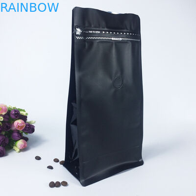 Wiederversiegelbare Matt-Plastikbeutel, die gezeichnete Zipverschluss-flache Unterseite mit Ventil verpacken