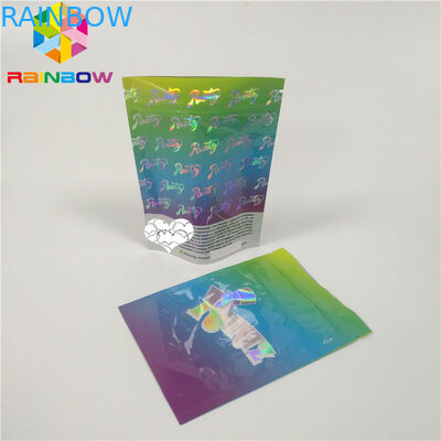 Farbe Plastikder hologramm-Plastik-Reißverschluss-Kosmetik-Verpackentaschen-CMYK mit klarem Fenster