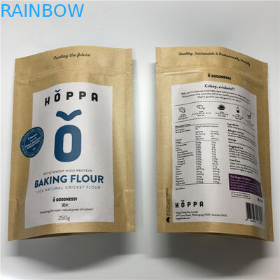 Wiederverwendbare Gewohnheit Druckpapiertüte-Aluminiumfolie-Reißverschluss für das Nahrungsmittelmehl-Verpacken