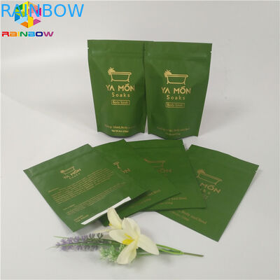 Salz-Folien-Beutel-stehen Verpackenreißverschluss-Spitze oben Badesalz-Taschen-mit Reißverschluss Aluminiumfolie