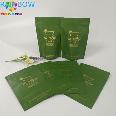 Salz-Folien-Beutel-stehen Verpackenreißverschluss-Spitze oben Badesalz-Taschen-mit Reißverschluss Aluminiumfolie