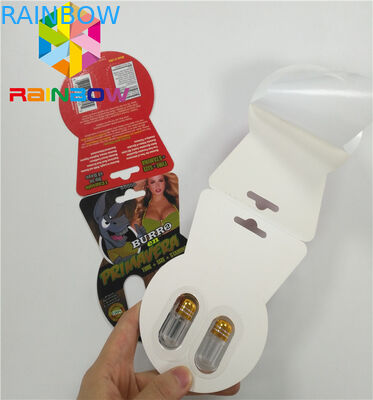 Glatte Blasen-Karte, die kundenspezifische Papierkarte der Sex-Verbesserungs-Pillen-Burro2 60000 verpackt