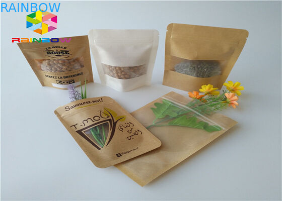 Klares Fenster fertigte Papiertüten aufbereitetes Brown-Kraftpapier für den Einkauf besonders an