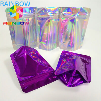 Kosmetisches Funkeln-Pulver-Snack-Food-Verpackentaschen-glänzender ganz eigenhändig geschrieber Hologramm-Plastik-Beutel