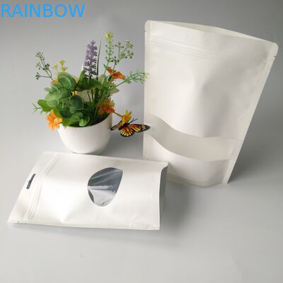 Stehen Sie oben Beutel-Papierkasten-Verpackennahrungsmittelgrad mit klarem rechteckigem/ovalem Fenster