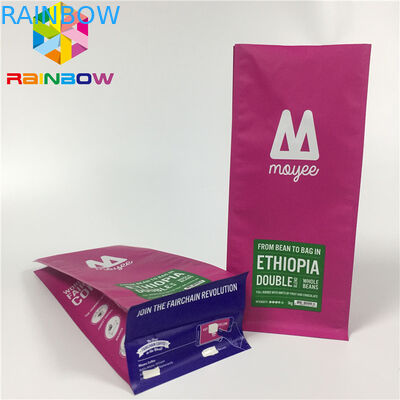 Der verpackende Aluminiumfolie-Beutel, stehen oben Kaffee-Taschen-flache Unterseite mit Ventil