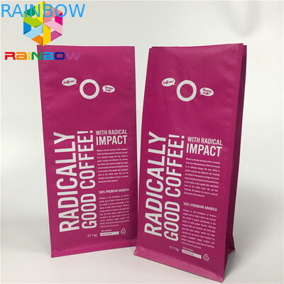 Der verpackende Aluminiumfolie-Beutel, stehen oben Kaffee-Taschen-flache Unterseite mit Ventil