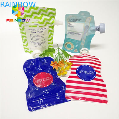 Plastikgetränkestehen flüssige Tüllen-Taschen, Fruchtsaft-Getränk oben Beutel mit Kappe