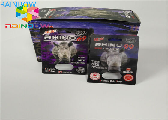 Verpackung Plastikder flaschen-Blasen-Einsatz-Karten-männliche Verbesserungs-Pillen-3d von den Karten/vom Schaukarton