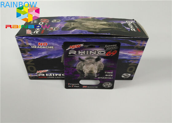 Verpackung Plastikder flaschen-Blasen-Einsatz-Karten-männliche Verbesserungs-Pillen-3d von den Karten/vom Schaukarton