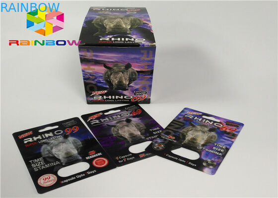 Verpackung Plastikder flaschen-Blasen-Einsatz-Karten-männliche Verbesserungs-Pillen-3d von den Karten/vom Schaukarton