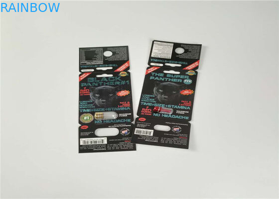 Pp.-HAUSTIER materielle Plastikblasen-verpackende Papiersex-Pillen-Karte mit Goldnashorn-Behälter-Kugel