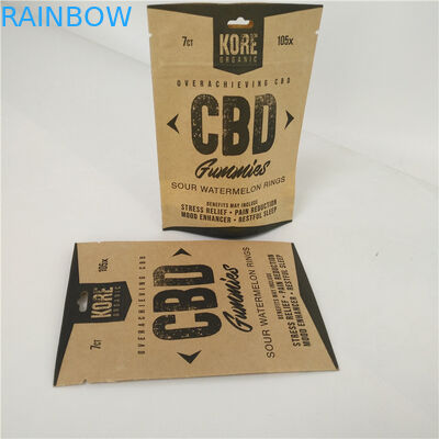Wiederversiegelbare Plastikbeutel, die nach innen freundliche Kraftpapier Papiertüte-Aluminiumfolie CBD Eco verpacken